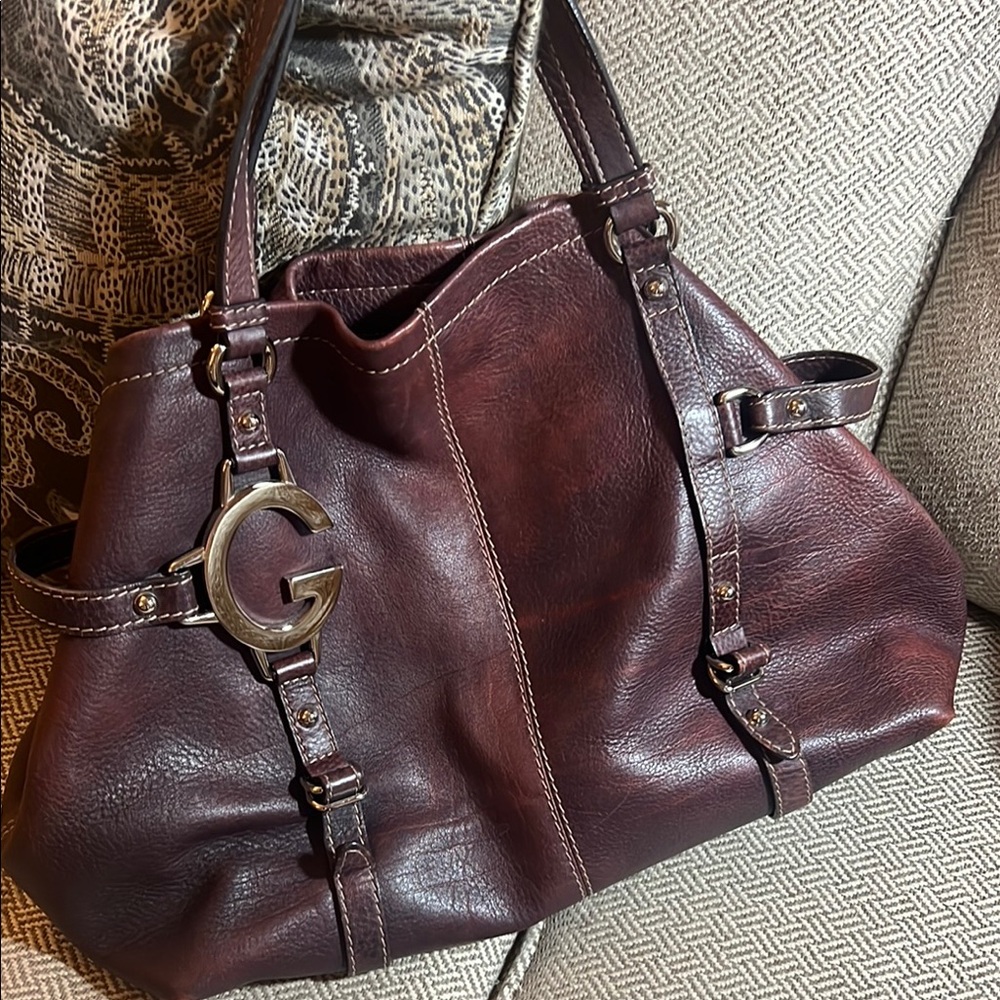 Gucci Monogram Charlotte Red/Brown Leather Bag